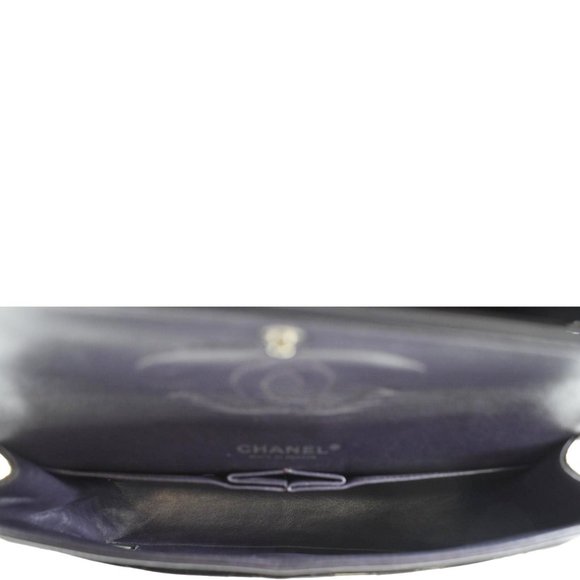 CHANEL Classic Medium Double Flap Patent Leather Shoulder Bag Dark Brown - Picture 11 of 12